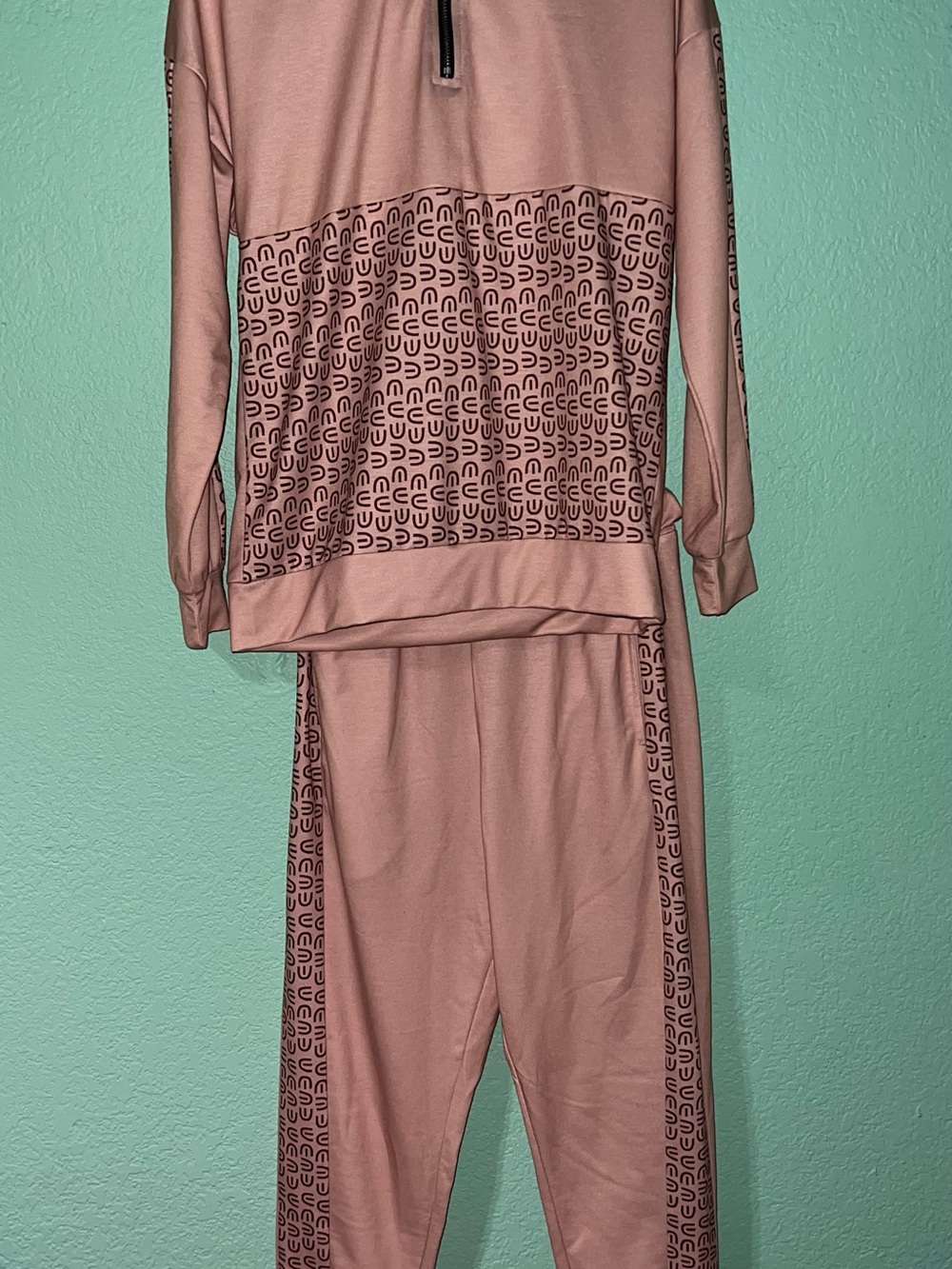 Women's Dusty Rose Track Jogger Set - Zip Pullover & Side-Panel Pants